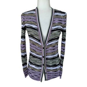 White House Black Market Striped Cardigan Sweater